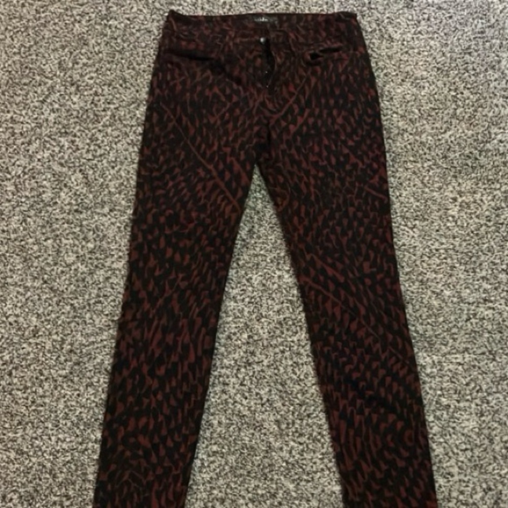 Skinny patterned stretch 5 pocket pants